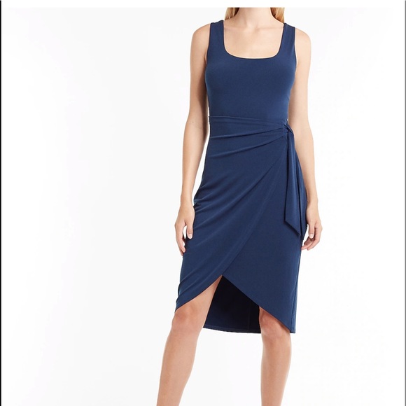 Express Square Neck Wrap Sheath Dress 